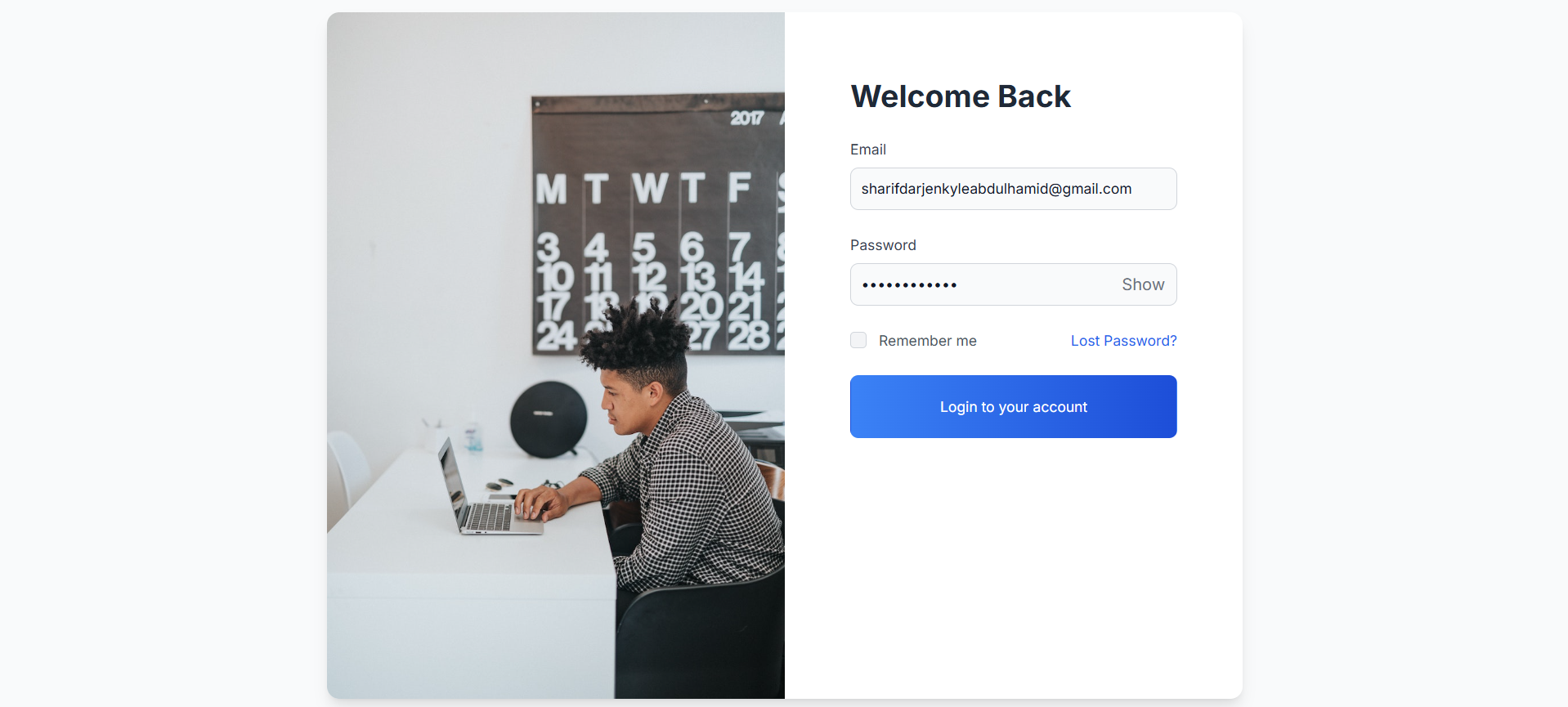 Bullkit Admin Dashboard login page showing email and password fields